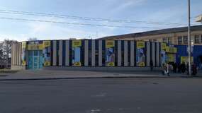 Комплексное оформление фасада мебельного супермаркета в Запорожье